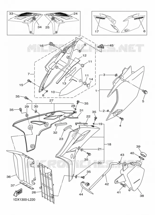 SIDE COVER Yamaha MOTO 450 2012 WRF  WR450F