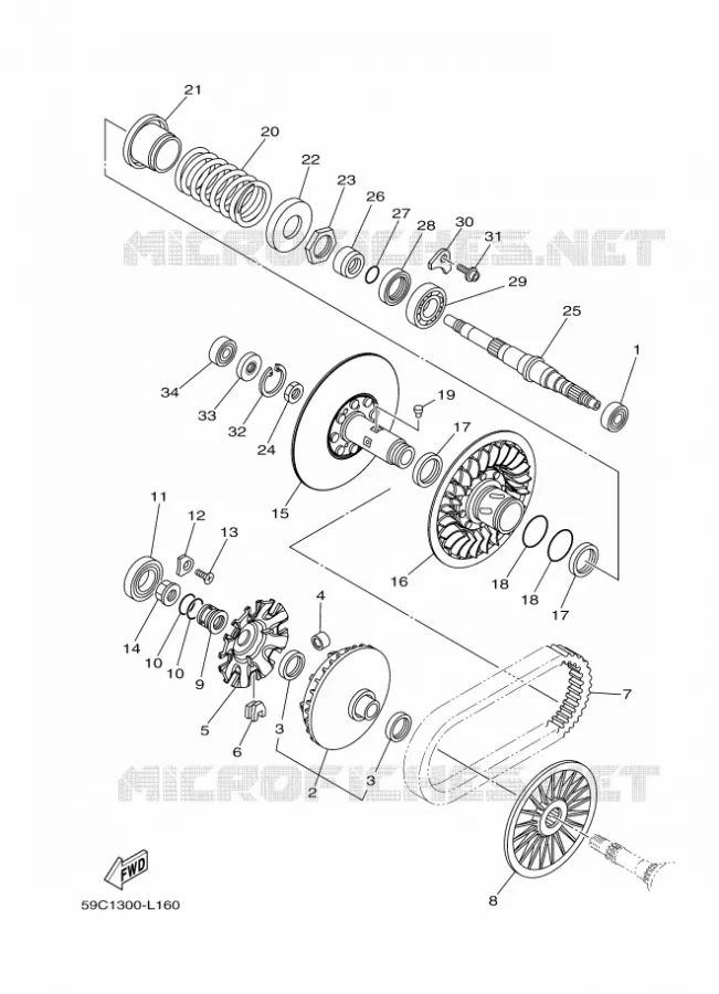CLUTCH 2 Yamaha SCOOTER 530 2012 TMAX  XP500