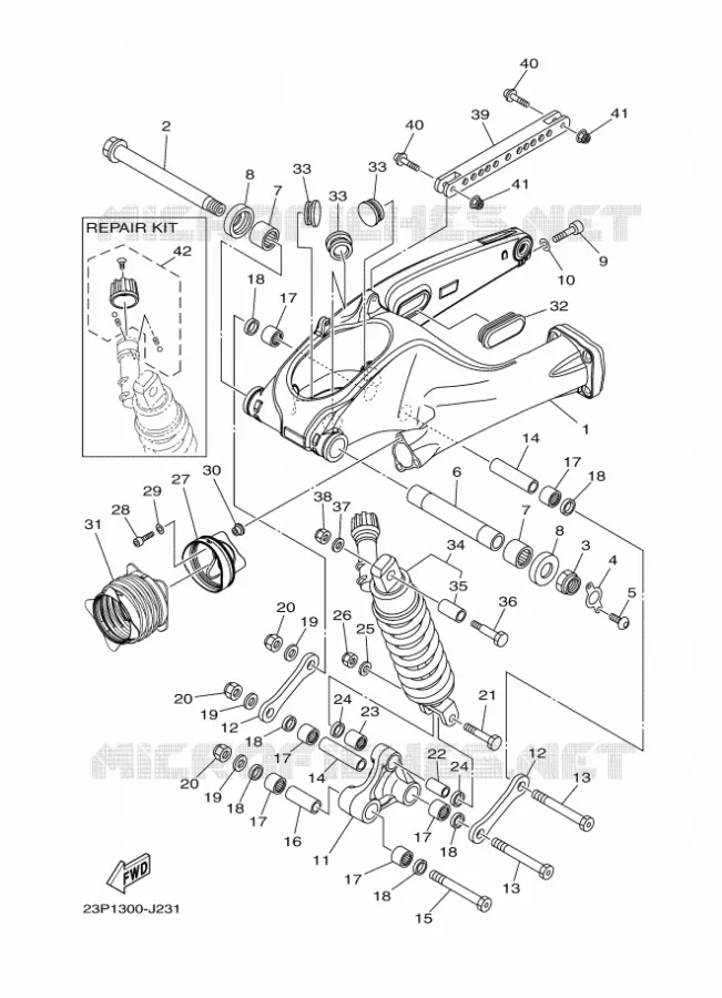 SWINGARM / SHOCK ABSORBER Yamaha MOTO 1200 2012 XTZ SUPER TENERE  XT1200Z