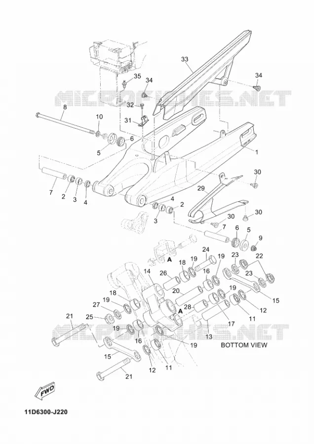 SWINGARM Yamaha MOTO 660 2012 XTZ TENERE  XT660Z TENERE