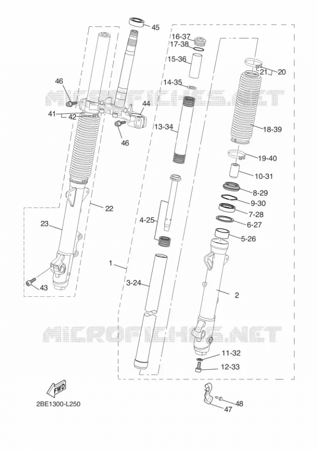 FRONT FORK Yamaha MOTO 660 2012 TENERE ABS  XT660ZA