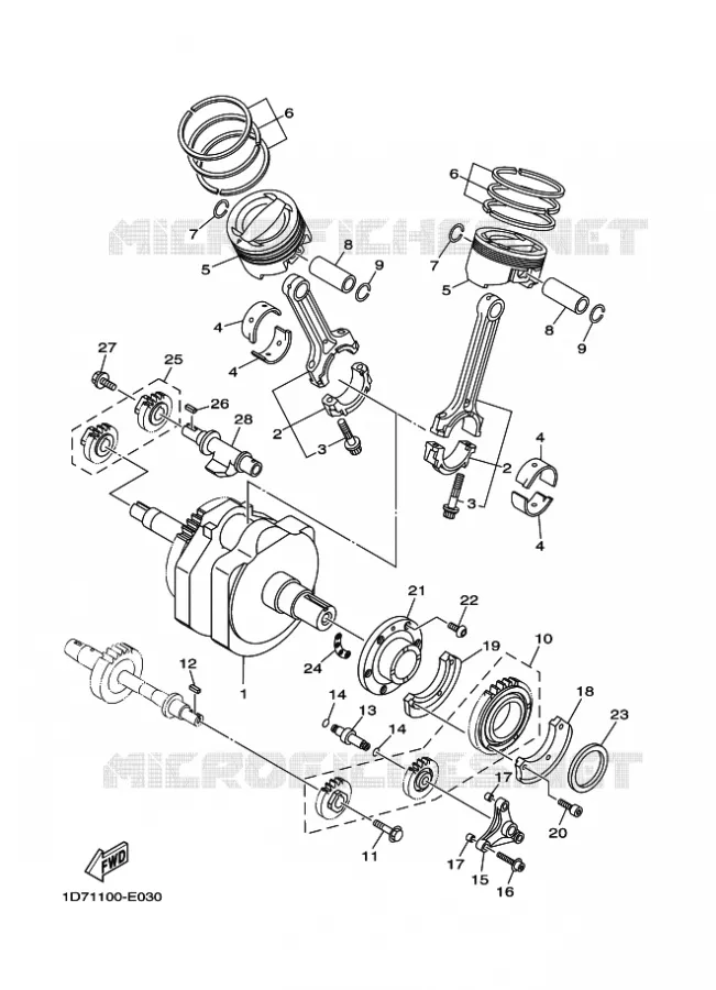 CRANKSHAFT / PISTON Yamaha MOTO 1900 2012 MIDNIGHT STAR  XV1900A