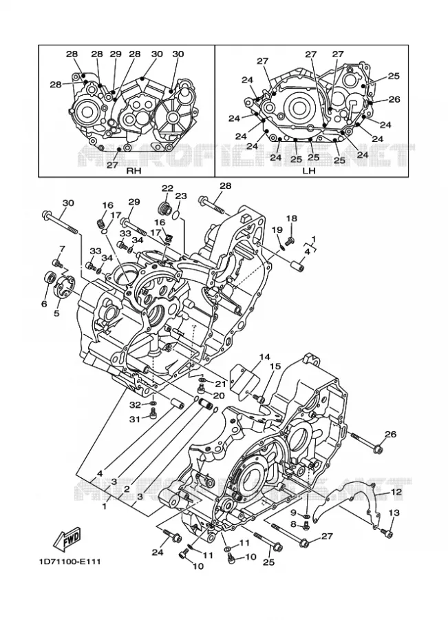 CRANKCASE Yamaha MOTO 1900 2012 MIDNIGHT STAR  XV1900A