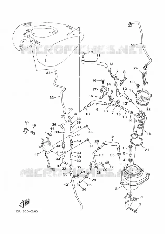 FUEL TANK 2 Yamaha MOTO 1900 2012 MIDNIGHT STAR  XV1900A