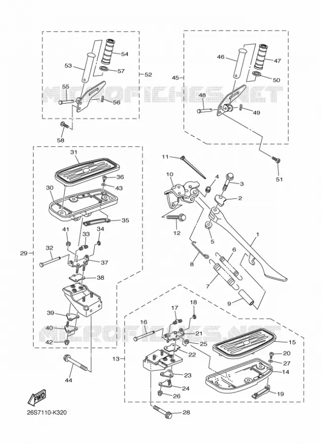 STAND / FOOTREST Yamaha MOTO 950 2012 MIDNIGHT STAR  XVS950A