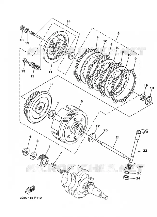 STARTER CLUTCH Yamaha MOTO 125 2012 YBR  YBR125ED