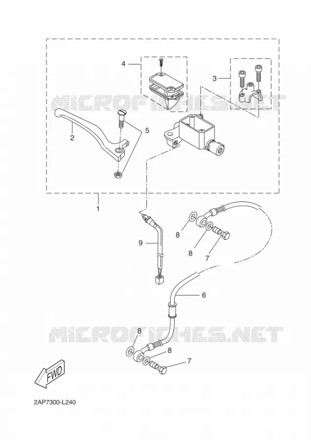 FRONT BRAKE MASTER CYLINDER Yamaha SCOOTER 50 2012 NEOS  YN50