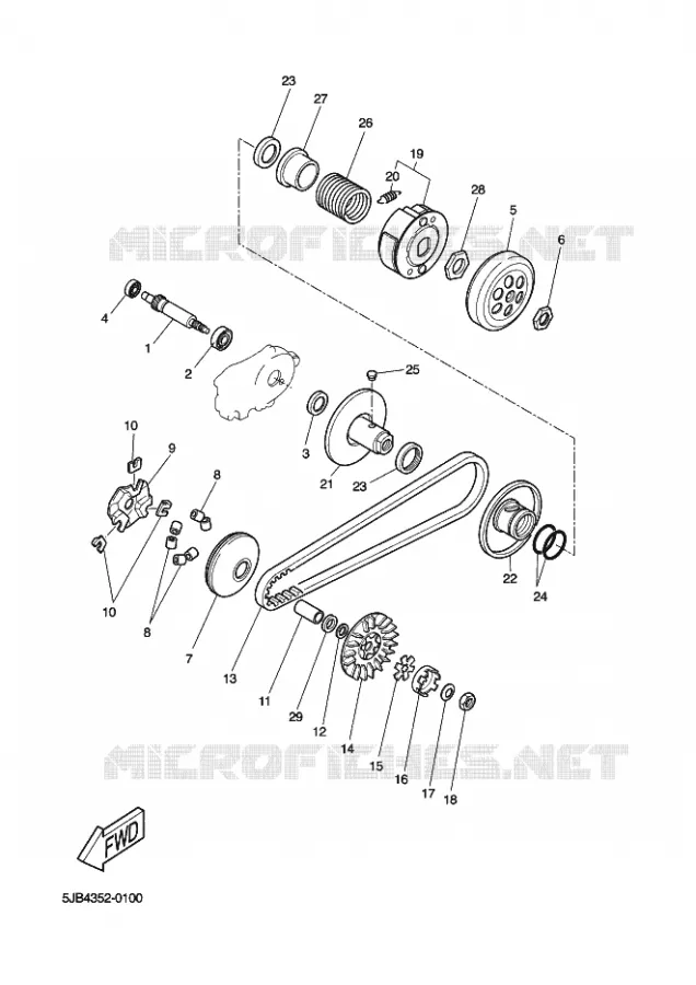 STARTER CLUTCH Yamaha SCOOTER 50 2012 NEOS  YN50