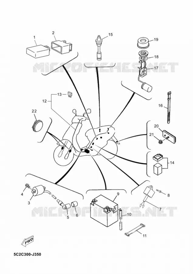ELECTRICAL 2 Yamaha SCOOTER 50 2012 NEOS  YN50 NEO'S