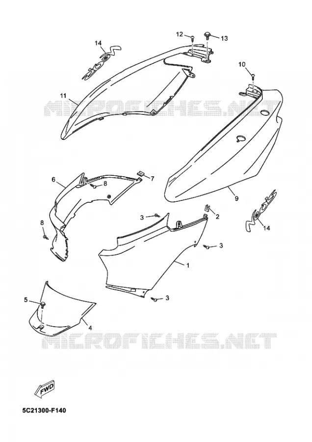 SIDE COVER Yamaha SCOOTER 50 2012 NEOS  YN50 NEO'S