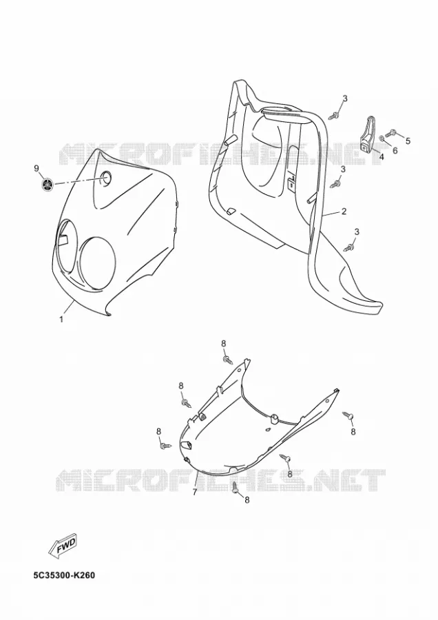 LEG SHIELD Yamaha SCOOTER 50 2012 NEOS  YN50 NEO'S