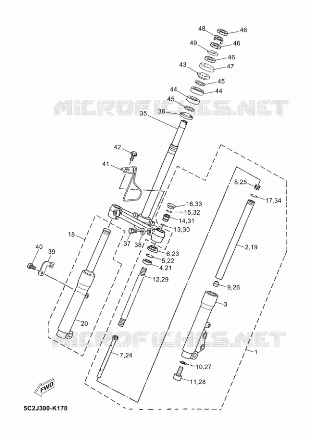 FRONT FORK Yamaha SCOOTER 50 2012 NEOS  YN50 NEO'S