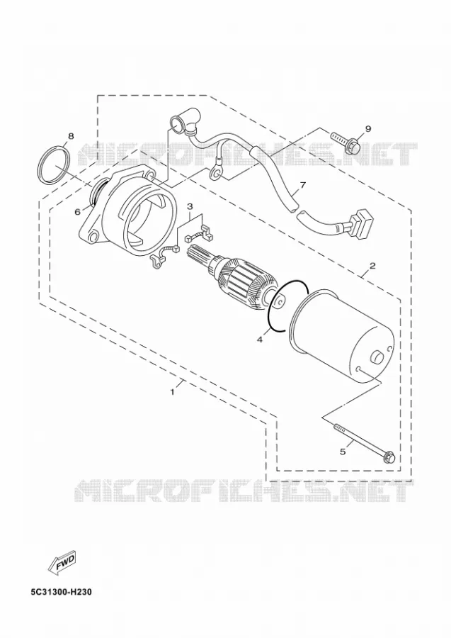 STARTER MOTOR Yamaha SCOOTER 50 2012 NEOS 4T UBS  YN50FU NEO'S 4+