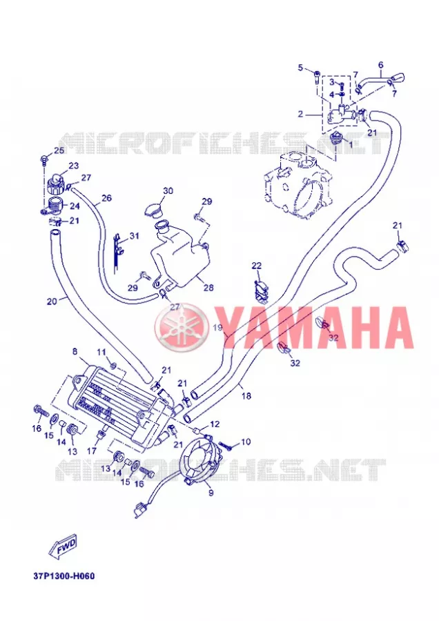 RADIATOR / HOSES Yamaha SCOOTER 250 2012 XMAX SPORT  YP250R X-MAX 250 SPORT