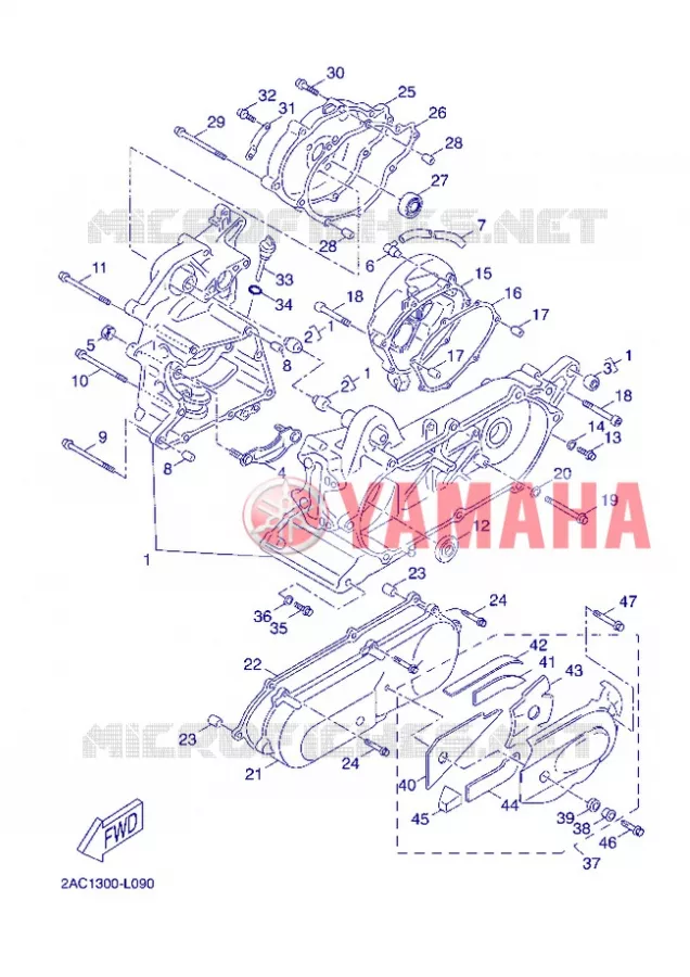 CRANKCASE Yamaha SCOOTER 50 2012 NEOS 4T UBS  YN50FU