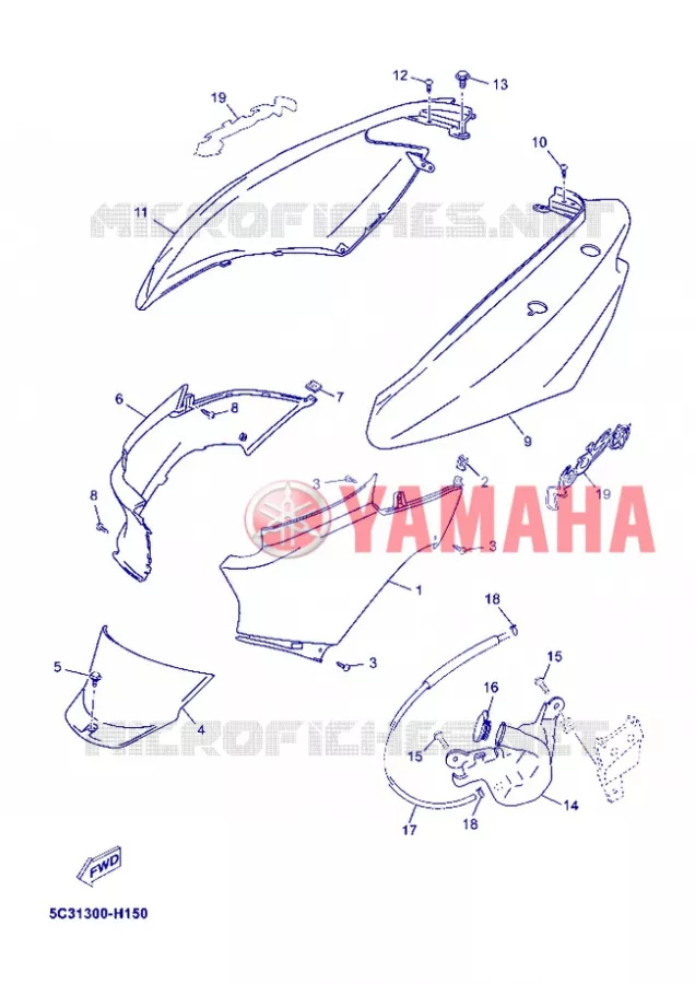 SIDE COVER Yamaha SCOOTER 50 2012 NEOS 4T UBS  YN50FU