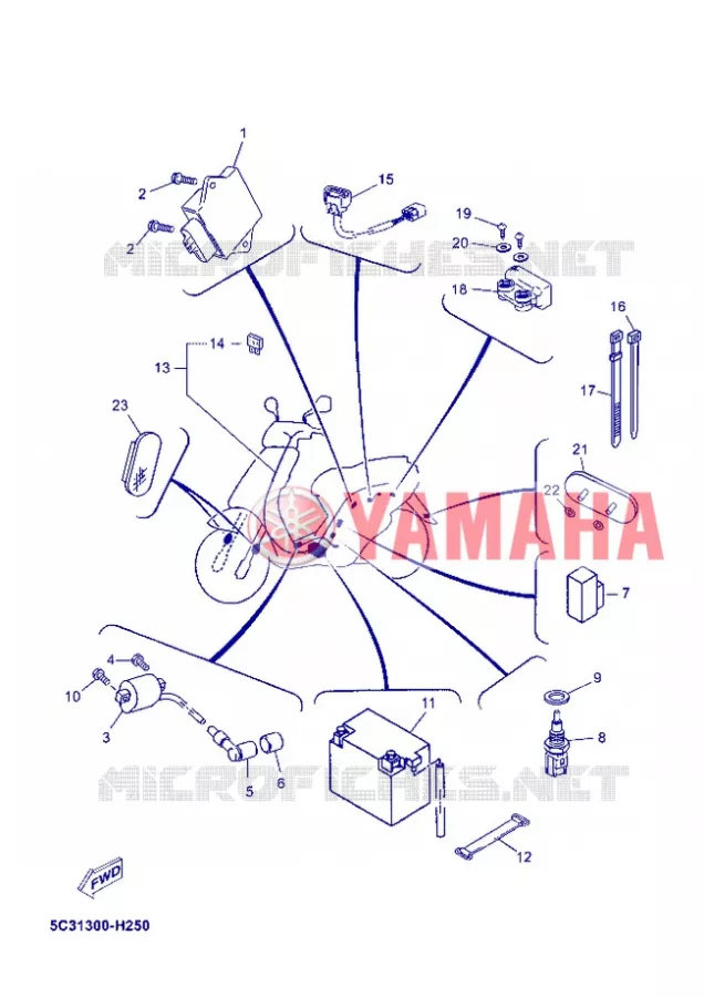 ELECTRICAL 2 Yamaha SCOOTER 50 2012 OVETTO 4T UBS  YN50FU