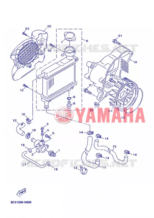RADIATOR / HOSES Yamaha SCOOTER 50 2012 OVETTO 4T UBS  YN50FU