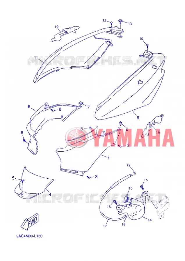 SIDE COVER Yamaha SCOOTER 50 2012 OVETTO 4T UBS  YN50FU