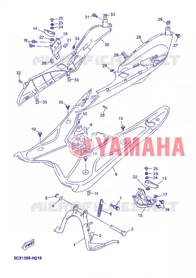 STAND / FOOTREST Yamaha SCOOTER 50 2012 OVETTO 4T UBS  YN50FU