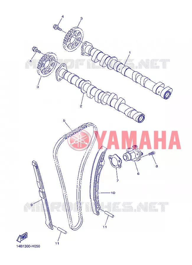 CAMSHAFT / TIMING CHAIN Yamaha MOTO 1000 2012 R1  YZF-R1