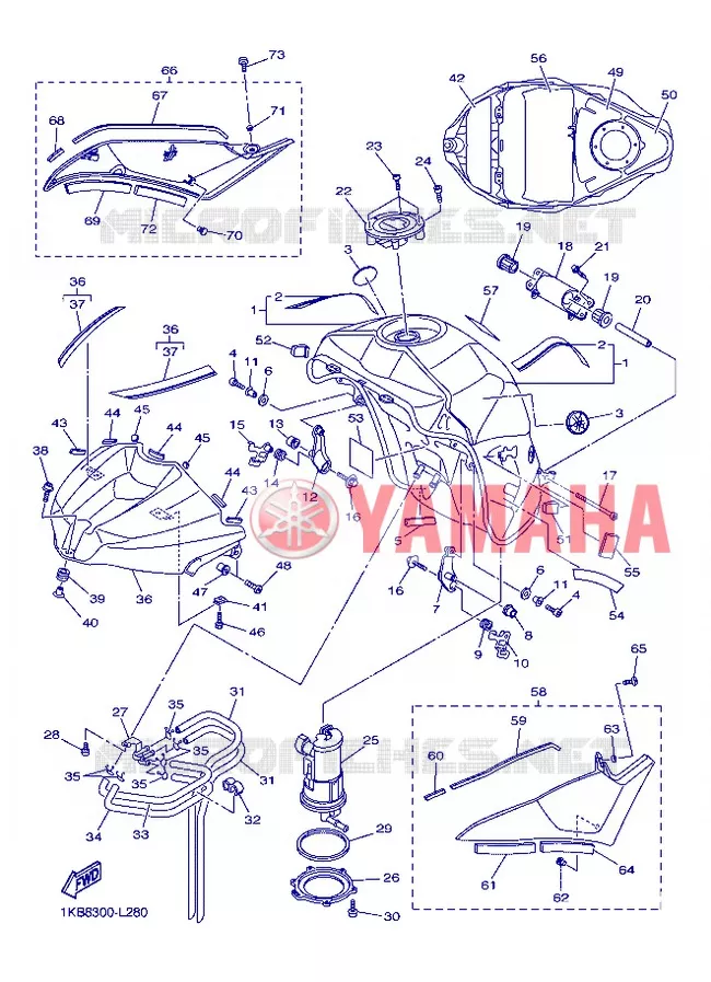 FUEL TANK Yamaha MOTO 1000 2012 R1  YZF-R1