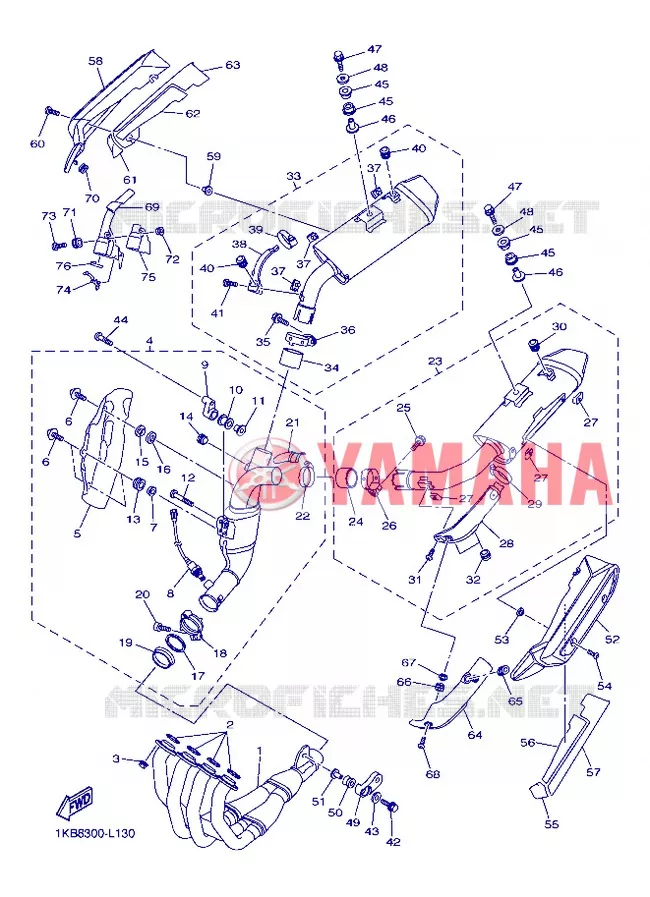 EXHAUST Yamaha MOTO 1000 2012 R1  YZF-R1