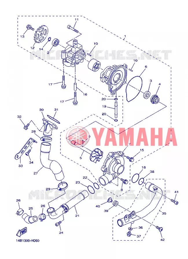 WATERPUMP / HOSES Yamaha MOTO 1000 2012 R1  YZF-R1