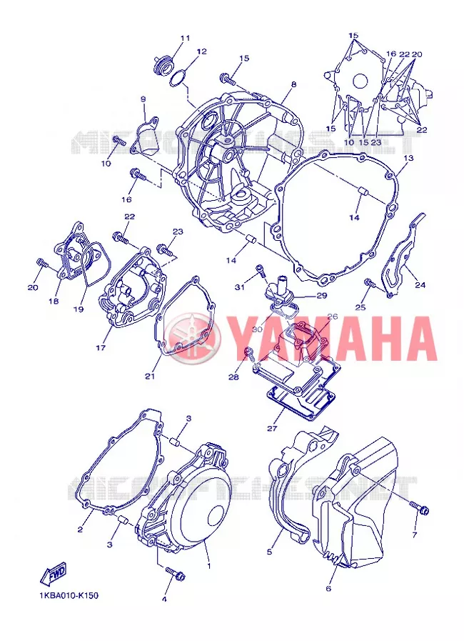 COVER - ENGINE 1 Yamaha MOTO 1000 2012 R1  YZF-R1