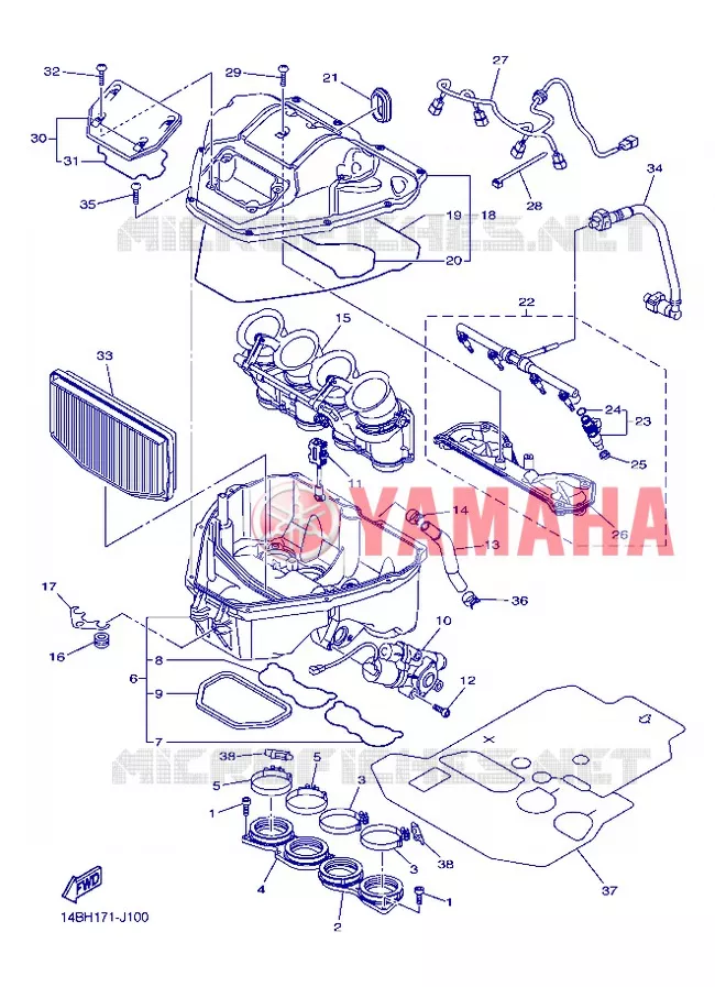 INTAKE Yamaha MOTO 1000 2012 R1  YZF-R1