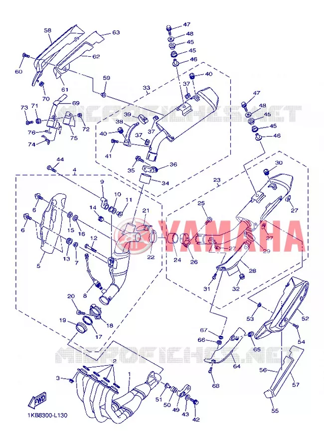 EXHAUST Yamaha MOTO 1000 2012 R1  YZF-R1
