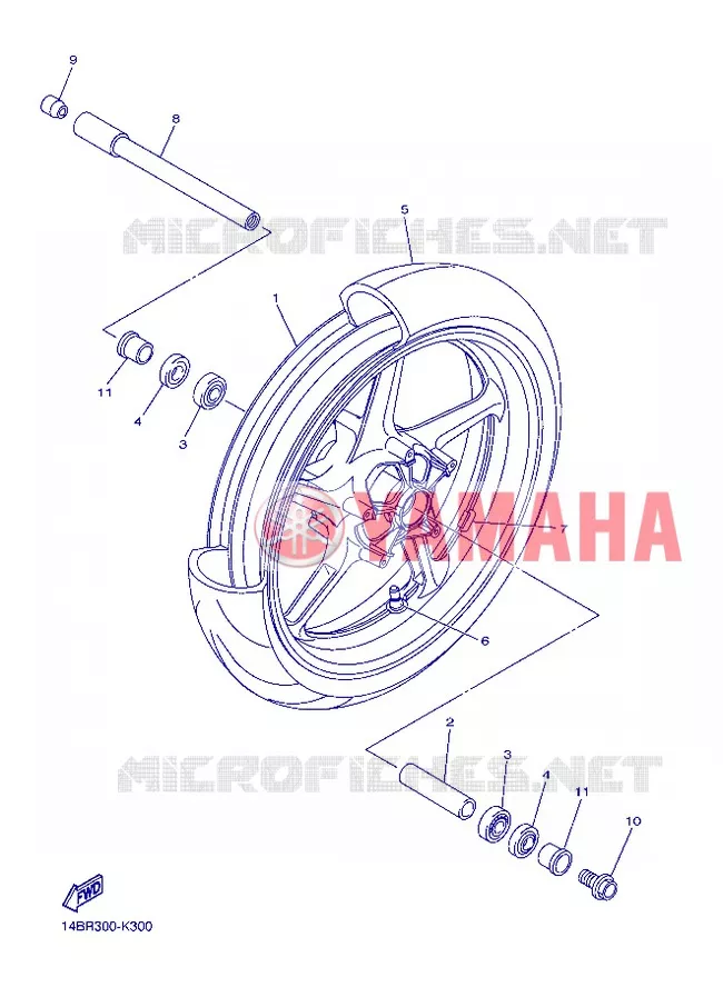 FRONT WHEEL Yamaha MOTO 1000 2012 R1  YZF-R1