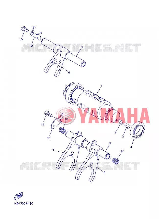 GEAR SHIFT SELECTOR DRUM / FORKS Yamaha MOTO 1000 2012 R1  YZF-R1
