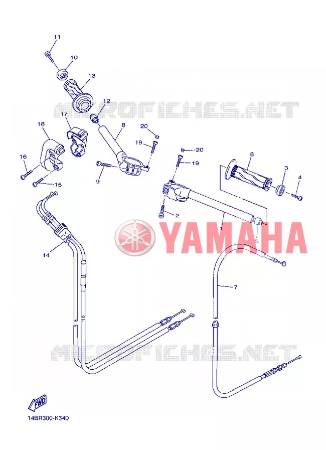 HANDLEBAR & CABLES Yamaha MOTO 1000 2012 R1  YZF-R1