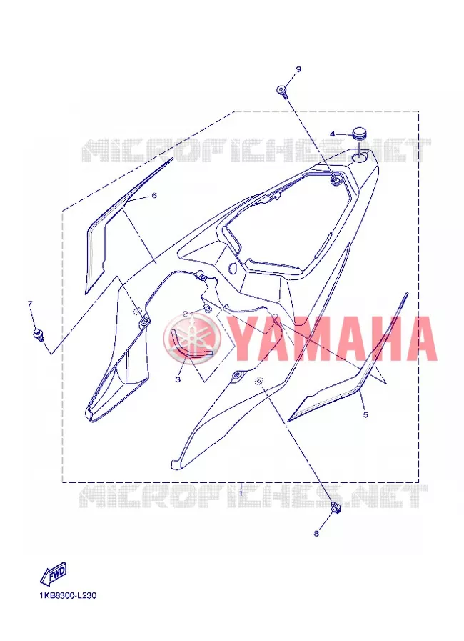 SIDE COVER Yamaha MOTO 1000 2012 R1  YZF-R1
