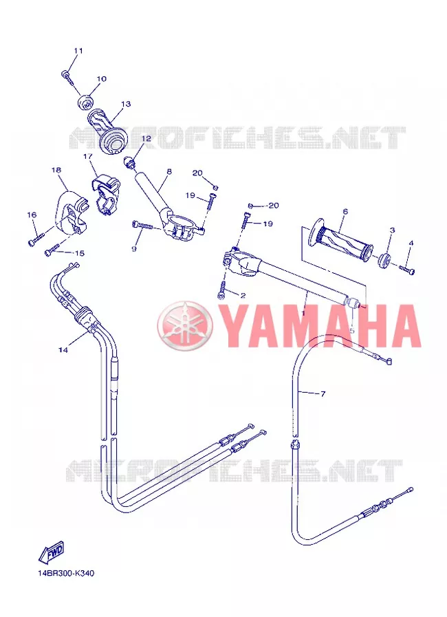 HANDLEBAR & CABLES Yamaha MOTO 1000 2012 R1  YZF-R1