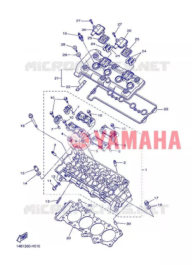 CYLINDER HEAD  Yamaha MOTO 1000 2012 R1  YZF-R1