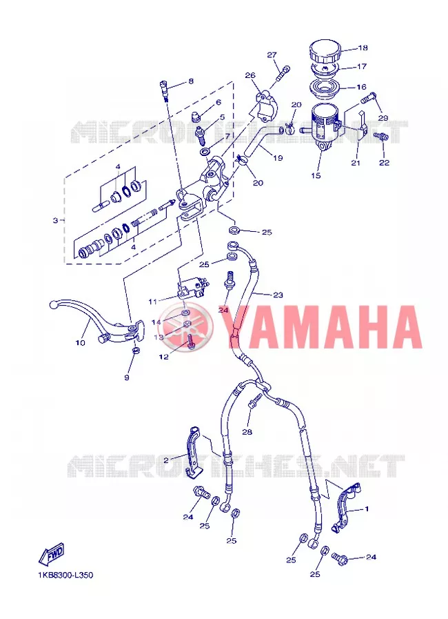 FRONT BRAKE MASTER CYLINDER Yamaha MOTO 1000 2012 R1  YZF-R1