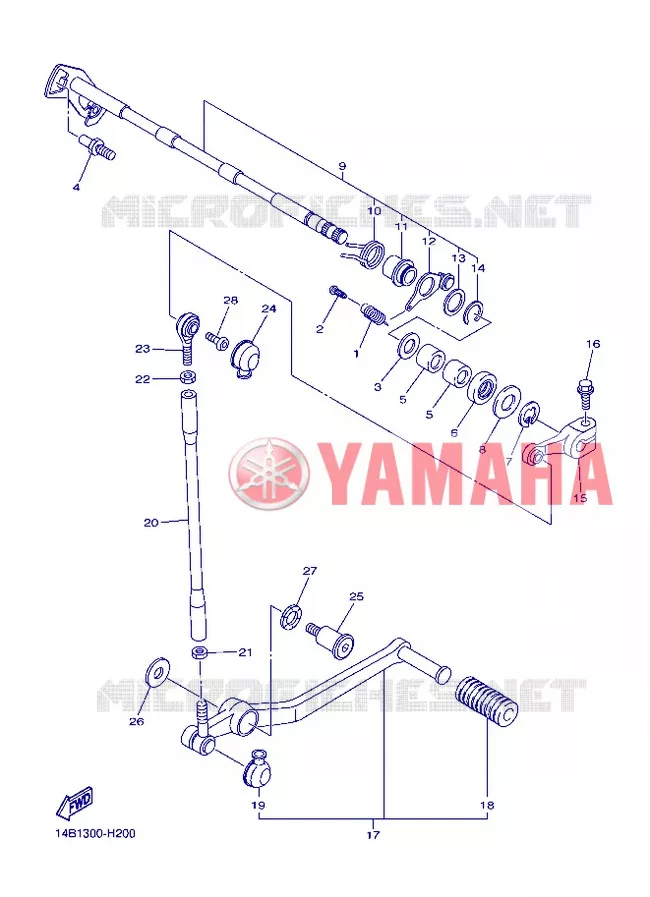 GEAR SHIFT SHAFT / LEVER Yamaha MOTO 1000 2012 R1  YZF-R1