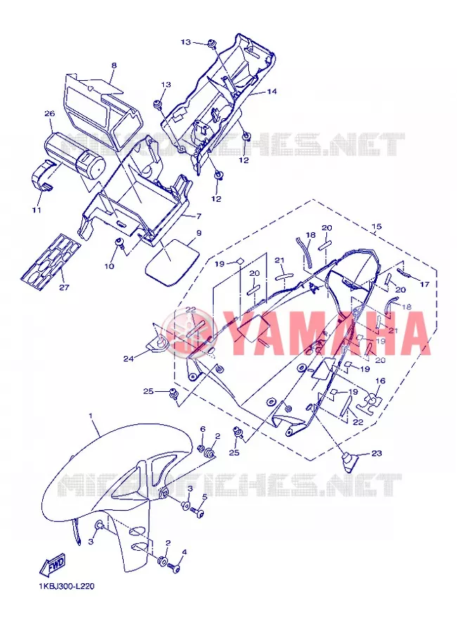 FENDER Yamaha MOTO 1000 2012 R1  YZF-R1