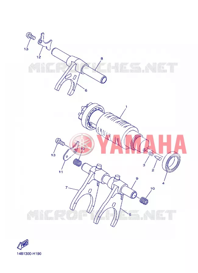 GEAR SHIFT SELECTOR DRUM / FORKS Yamaha MOTO 1000 2012 R1  YZF-R1