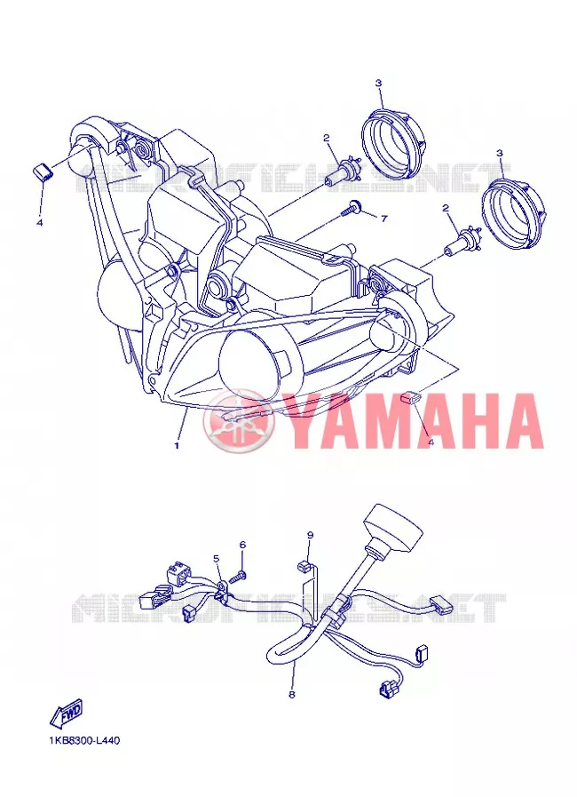 HEADLIGHT Yamaha MOTO 1000 2012 R1  YZF-R1