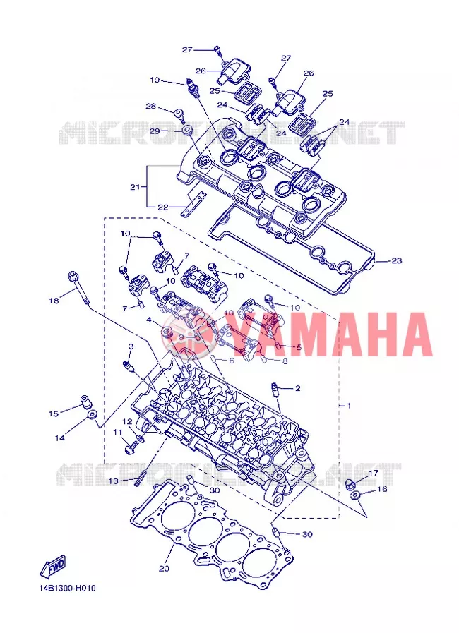 CYLINDER HEAD  Yamaha MOTO 1000 2012 R1  YZF-R1