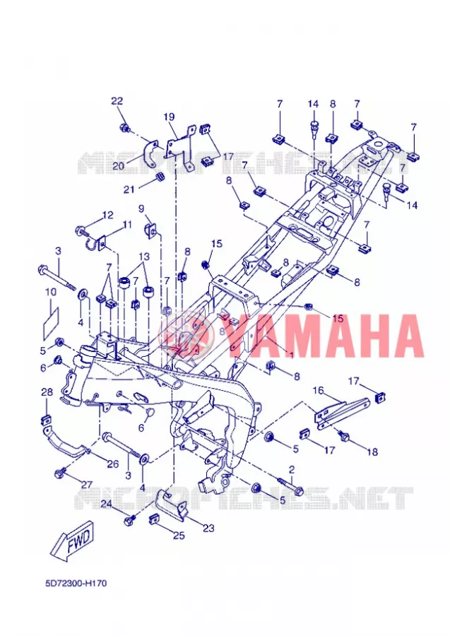 FRAME Yamaha MOTO 125 2012 R125  YZF-R125