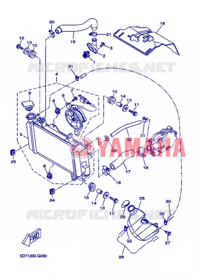 RADIATOR / HOSES Yamaha MOTO 125 2012 R125  YZF-R125