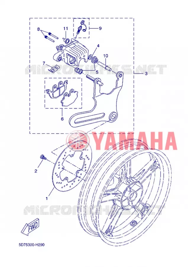 REAR BRAKE CALIPER Yamaha MOTO 125 2012 R125  YZF-R125