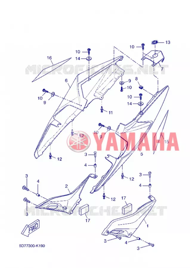 SIDE COVER Yamaha MOTO 125 2012 R125  YZF-R125