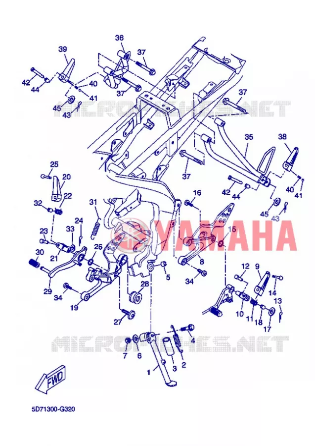 STAND / FOOTREST Yamaha MOTO 125 2012 R125  YZF-R125