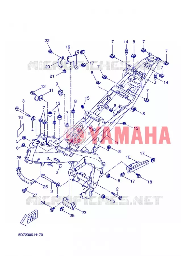 FRAME Yamaha MOTO 125 2012 R125  YZF-R125