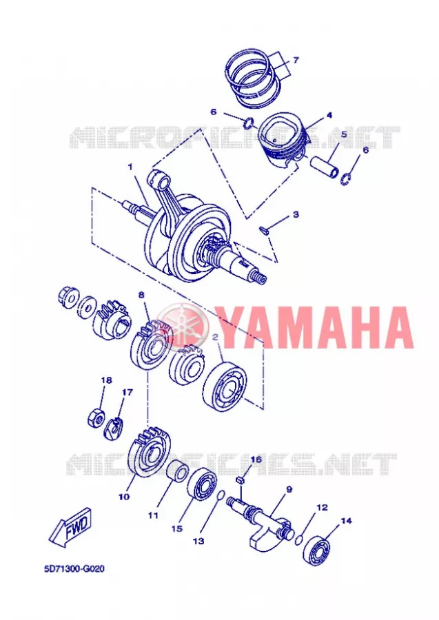 CRANKSHAFT / PISTON Yamaha MOTO 125 2012 R125  YZF-R125